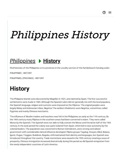Philippines History • FamilySearch.